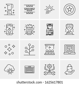 Business Icon Set. 16 Universal Icons Vector. Creative Beauitful Icon Illustration to use in Print and Web Related project.