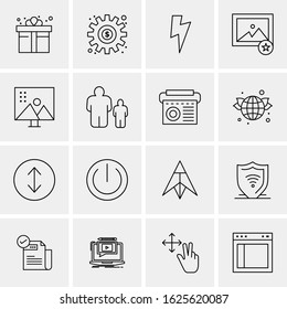 Business Icon Set. 16 Universal Icons Vector. Creative Beauitful Icon Illustration to use in Print and Web Related project.