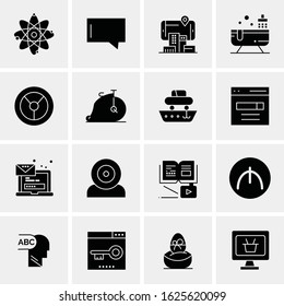 Business Icon Set. 16 Universal Icons Vector. Creative Beauitful Icon Illustration to use in Print and Web Related project.