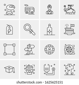 Business Icon Set. 16 Universal Icons Vector. Creative Beauitful Icon Illustration to use in Print and Web Related project.