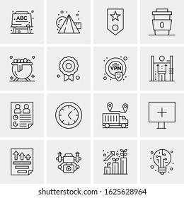 Business Icon Set. 16 Universal Icons Vector. Creative Beauitful Icon Illustration to use in Print and Web Related project.