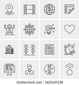 Business Icon Set. 16 Universal Icons Vector. Creative Beauitful Icon Illustration to use in Print and Web Related project.