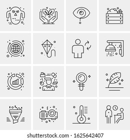 Business Icon Set. 16 Universal Icons Vector. Creative Beauitful Icon Illustration to use in Print and Web Related project.