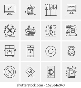 Business Icon Set. 16 Universal Icons Vector. Creative Beauitful Icon Illustration to use in Print and Web Related project.