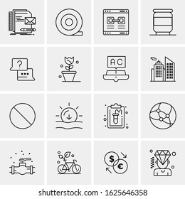 Business Icon Set. 16 Universal Icons Vector. Creative Beauitful Icon Illustration to use in Print and Web Related project.