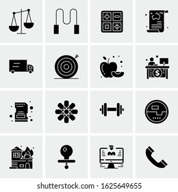 Business Icon Set. 16 Universal Icons Vector. Creative Beauitful Icon Illustration to use in Print and Web Related project.