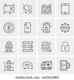 Business Icon Set. 16 Universal Icons Vector. Creative Beauitful Icon Illustration to use in Print and Web Related project.