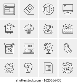 Business Icon Set. 16 Universal Icons Vector. Creative Beauitful Icon Illustration to use in Print and Web Related project.