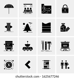 Business Icon Set. 16 Universal Icons Vector. Creative Beauitful Icon Illustration to use in Print and Web Related project.