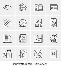 Business Icon Set. 16 Universal Icons Vector. Creative Beauitful Icon Illustration to use in Print and Web Related project.