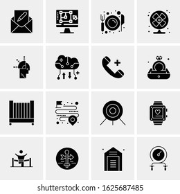 Business Icon Set. 16 Universal Icons Vector. Creative Beauitful Icon Illustration to use in Print and Web Related project.