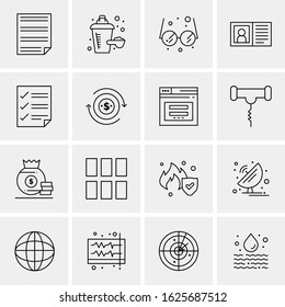 Business Icon Set. 16 Universal Icons Vector. Creative Beauitful Icon Illustration to use in Print and Web Related project.