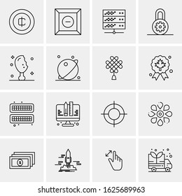 Business Icon Set. 16 Universal Icons Vector. Creative Beauitful Icon Illustration to use in Print and Web Related project.