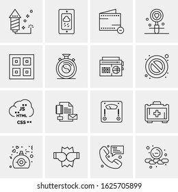 Business Icon Set. 16 Universal Icons Vector. Creative Beauitful Icon Illustration to use in Print and Web Related project.