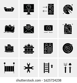 Business Icon Set. 16 Universal Icons Vector. Creative Beauitful Icon Illustration to use in Print and Web Related project.