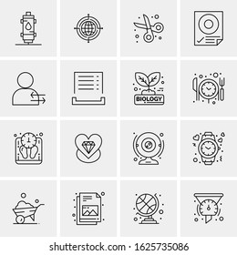 Business Icon Set. 16 Universal Icons Vector. Creative Beauitful Icon Illustration to use in Print and Web Related project.