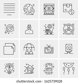 Business Icon Set. 16 Universal Icons Vector. Creative Beauitful Icon Illustration to use in Print and Web Related project.