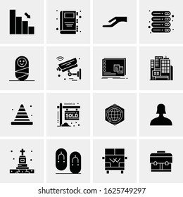 Business Icon Set. 16 Universal Icons Vector. Creative Beauitful Icon Illustration to use in Print and Web Related project.