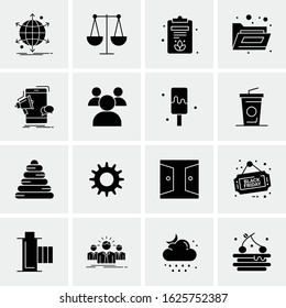 Business Icon Set. 16 Universal Icons Vector. Creative Beauitful Icon Illustration to use in Print and Web Related project.