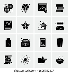 Business Icon Set. 16 Universal Icons Vector. Creative Beauitful Icon Illustration to use in Print and Web Related project.