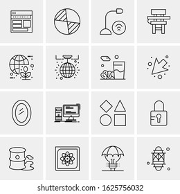 Business Icon Set. 16 Universal Icons Vector. Creative Beauitful Icon Illustration to use in Print and Web Related project.