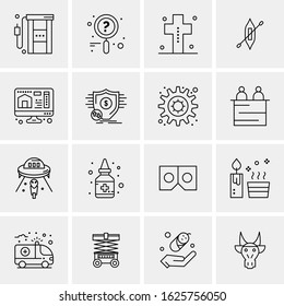 Business Icon Set. 16 Universal Icons Vector. Creative Beauitful Icon Illustration to use in Print and Web Related project.