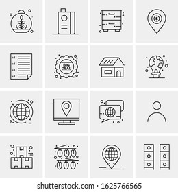 Business Icon Set. 16 Universal Icons Vector. Creative Beauitful Icon Illustration to use in Print and Web Related project.