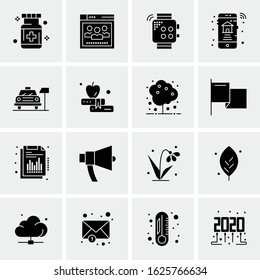 Business Icon Set. 16 Universal Icons Vector. Creative Beauitful Icon Illustration to use in Print and Web Related project.