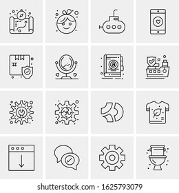 Business Icon Set. 16 Universal Icons Vector. Creative Beauitful Icon Illustration to use in Print and Web Related project.