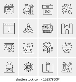 Business Icon Set. 16 Universal Icons Vector. Creative Beauitful Icon Illustration to use in Print and Web Related project.
