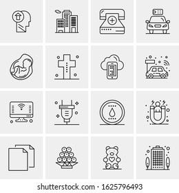 Business Icon Set. 16 Universal Icons Vector. Creative Beauitful Icon Illustration to use in Print and Web Related project.