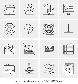 Business Icon Set. 16 Universal Icons Vector. Creative Beauitful Icon Illustration to use in Print and Web Related project.