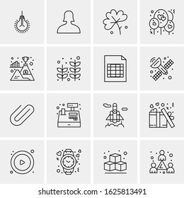 Business Icon Set. 16 Universal Icons Vector. Creative Beauitful Icon Illustration to use in Print and Web Related project.