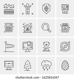 Business Icon Set. 16 Universal Icons Vector. Creative Beauitful Icon Illustration to use in Print and Web Related project.