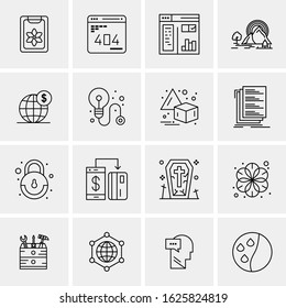 Business Icon Set. 16 Universal Icons Vector. Creative Beauitful Icon Illustration to use in Print and Web Related project.