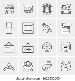 Business Icon Set. 16 Universal Icons Vector. Creative Beauitful Icon Illustration to use in Print and Web Related project.