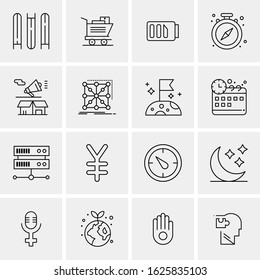 Business Icon Set. 16 Universal Icons Vector. Creative Beauitful Icon Illustration to use in Print and Web Related project.
