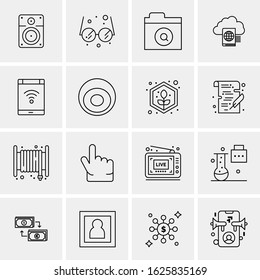 Business Icon Set. 16 Universal Icons Vector. Creative Beauitful Icon Illustration to use in Print and Web Related project.