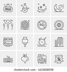 Business Icon Set. 16 Universal Icons Vector. Creative Beauitful Icon Illustration to use in Print and Web Related project.