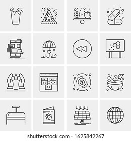 Business Icon Set. 16 Universal Icons Vector. Creative Beauitful Icon Illustration to use in Print and Web Related project.