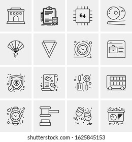Business Icon Set. 16 Universal Icons Vector. Creative Beauitful Icon Illustration to use in Print and Web Related project.