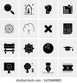 Business Icon Set. 16 Universal Icons Vector. Creative Beauitful Icon Illustration to use in Print and Web Related project.