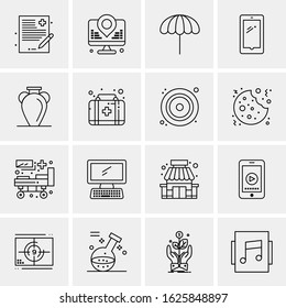 Business Icon Set. 16 Universal Icons Vector. Creative Beauitful Icon Illustration to use in Print and Web Related project.