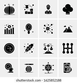 Business Icon Set. 16 Universal Icons Vector. Creative Beauitful Icon Illustration to use in Print and Web Related project.