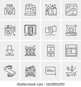 Business Icon Set. 16 Universal Icons Vector. Creative Beauitful Icon Illustration to use in Print and Web Related project.