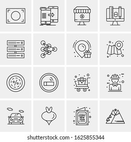 Business Icon Set. 16 Universal Icons Vector. Creative Beauitful Icon Illustration to use in Print and Web Related project.