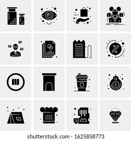 Business Icon Set. 16 Universal Icons Vector. Creative Beauitful Icon Illustration to use in Print and Web Related project.
