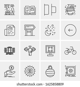 Business Icon Set. 16 Universal Icons Vector. Creative Beauitful Icon Illustration to use in Print and Web Related project.