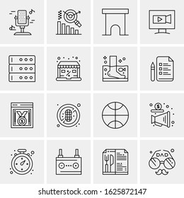 Business Icon Set. 16 Universal Icons Vector. Creative Beauitful Icon Illustration to use in Print and Web Related project.