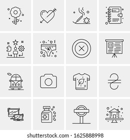 Business Icon Set. 16 Universal Icons Vector. Creative Beauitful Icon Illustration to use in Print and Web Related project.